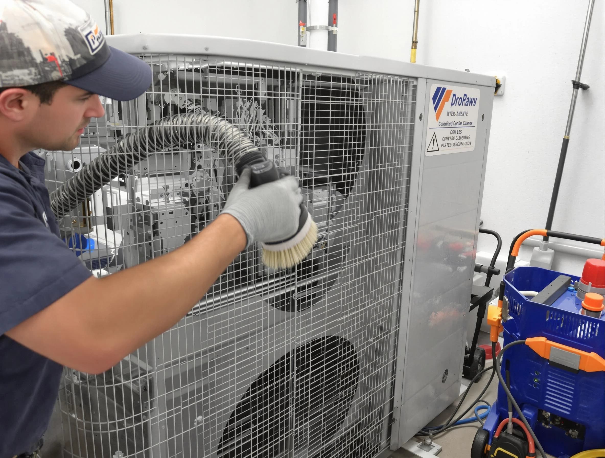 Carnegie Air Duct Cleaning specialist performing precision AC coil cleaning for improved system performance in Carnegie
