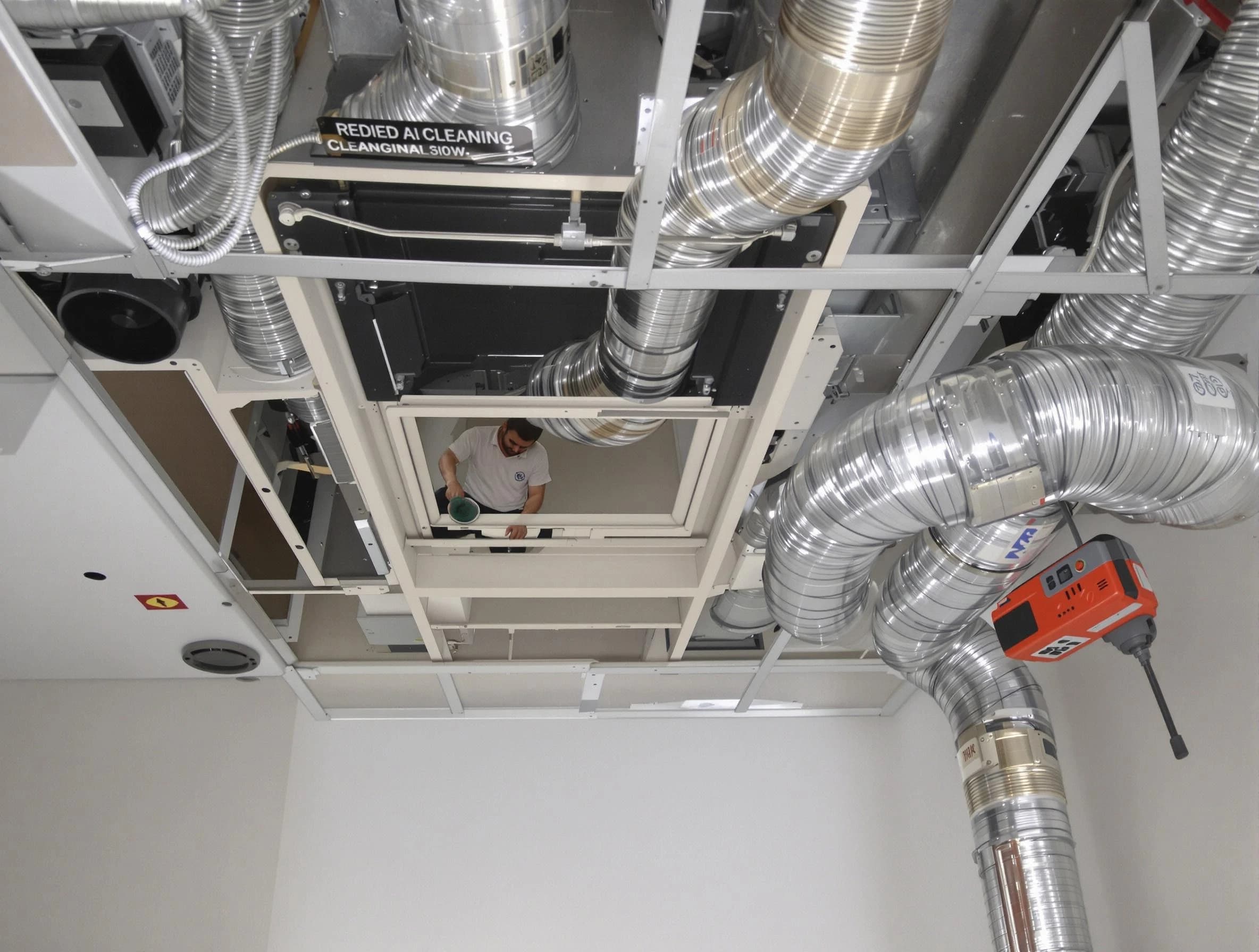 Carnegie Air Duct Cleaning technician performing detailed central duct system cleaning in Carnegie