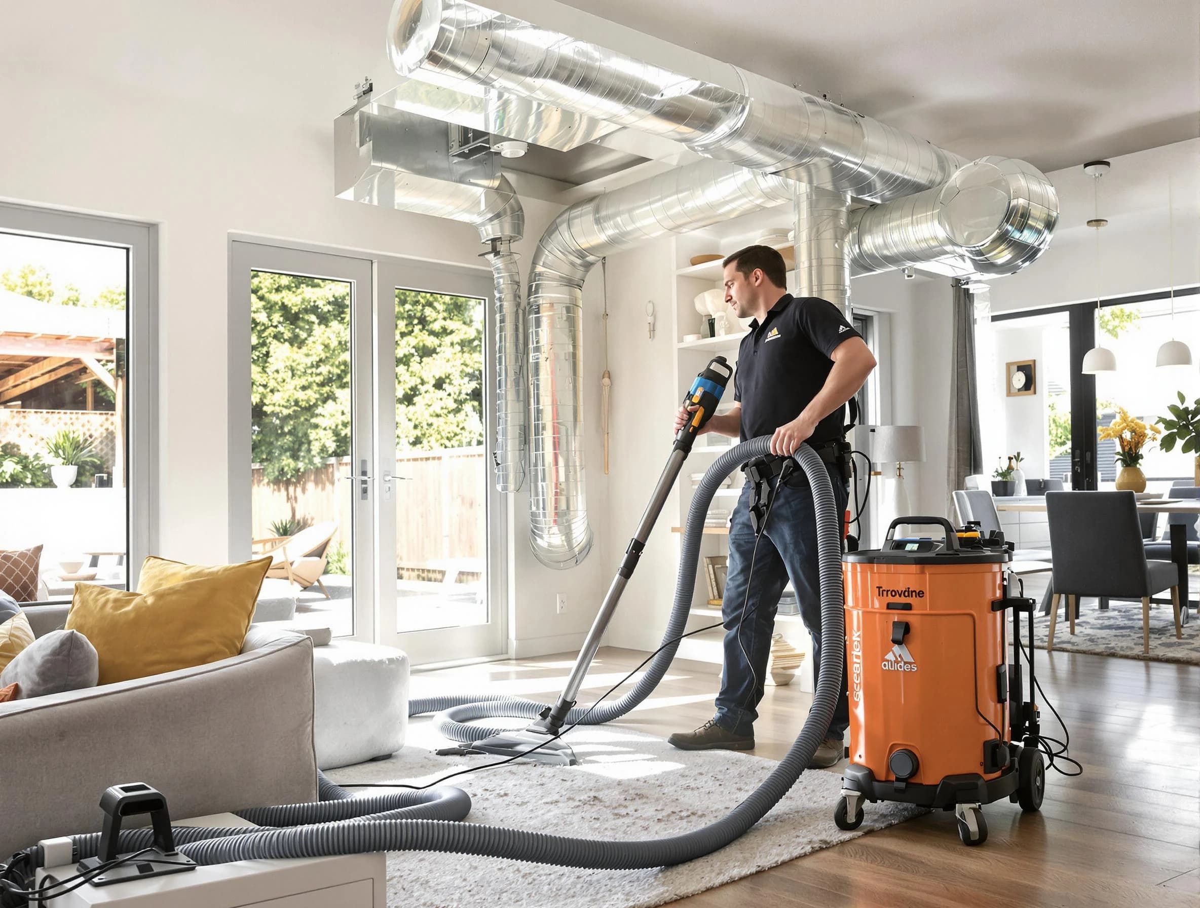 Carnegie Air Duct Cleaning specialist performing thorough residential duct cleaning using advanced equipment in Carnegie