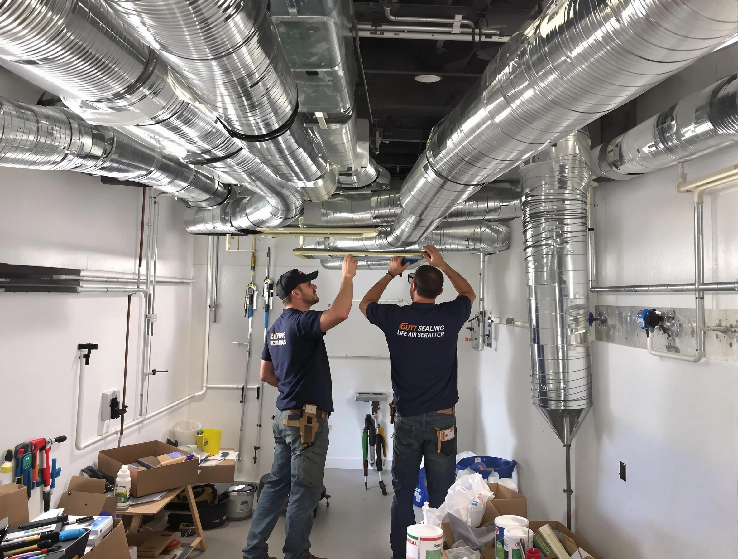 Carnegie Air Duct Cleaning technician applying professional duct sealing solutions in Carnegie