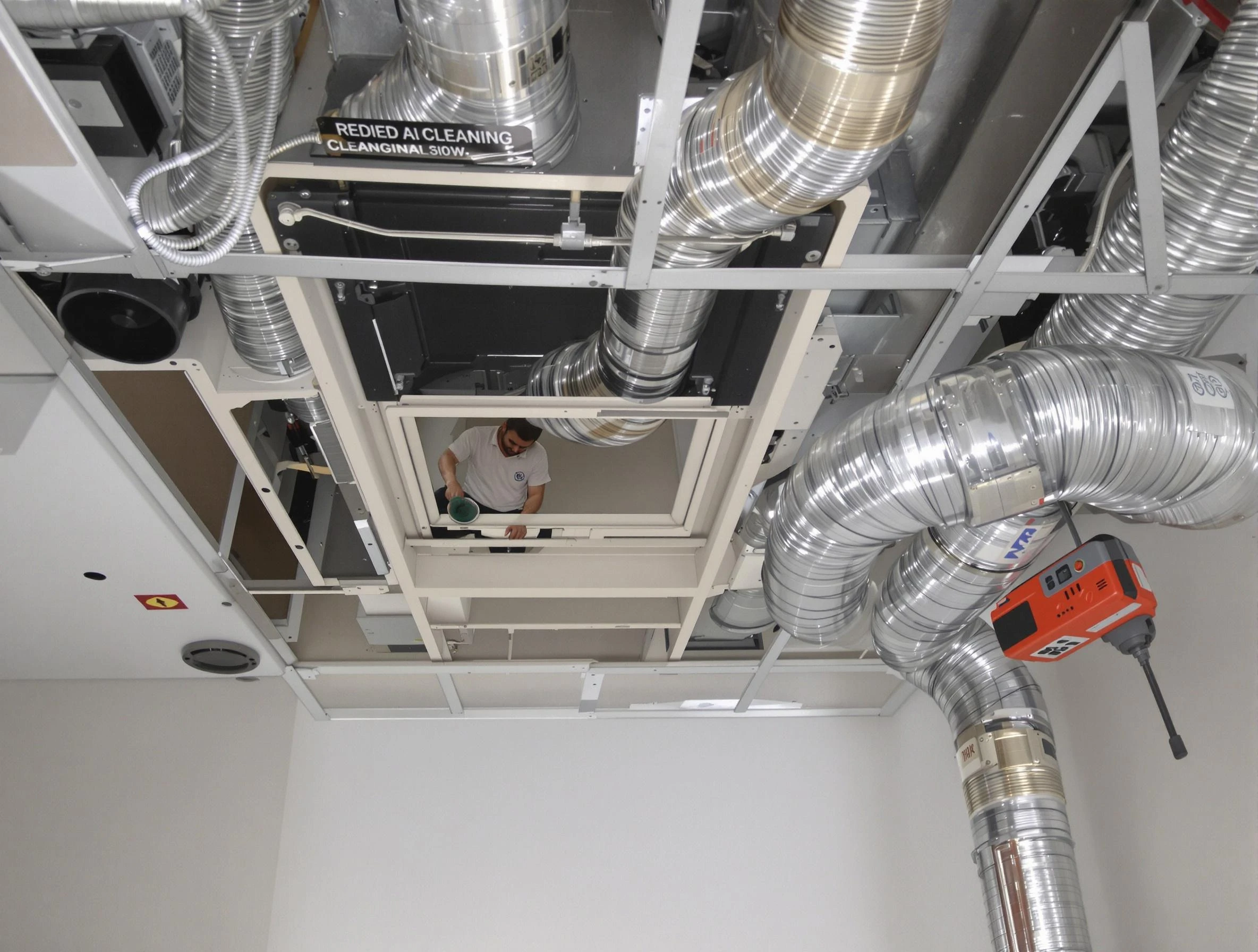 Carnegie Air Duct Cleaning technician performing detailed central duct system cleaning in Carnegie